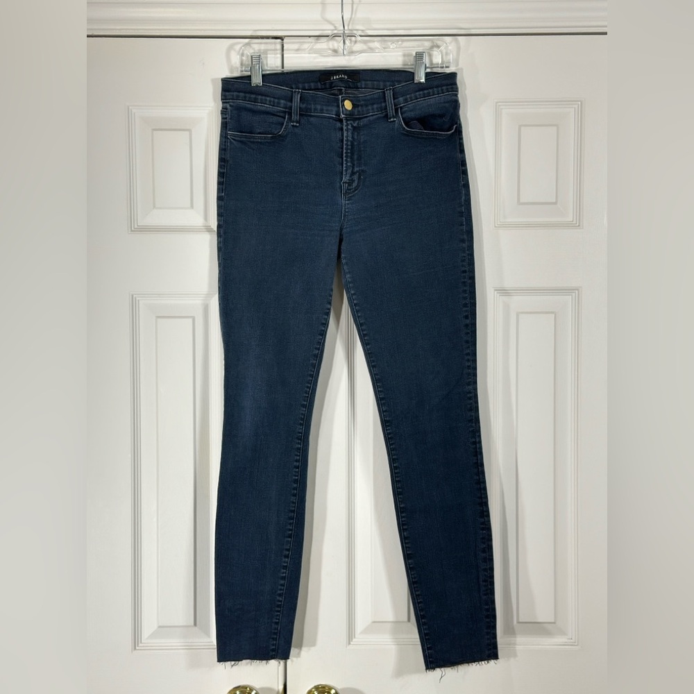 J Brand‎ stacked mid rise super skinnye skinny bluebird jeans size 32